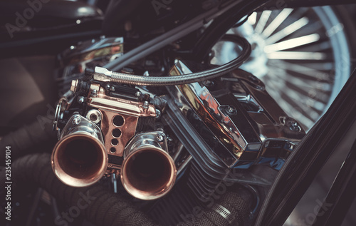 Fotografia, Obraz Chrome details of the new motorcycle. Pattaya