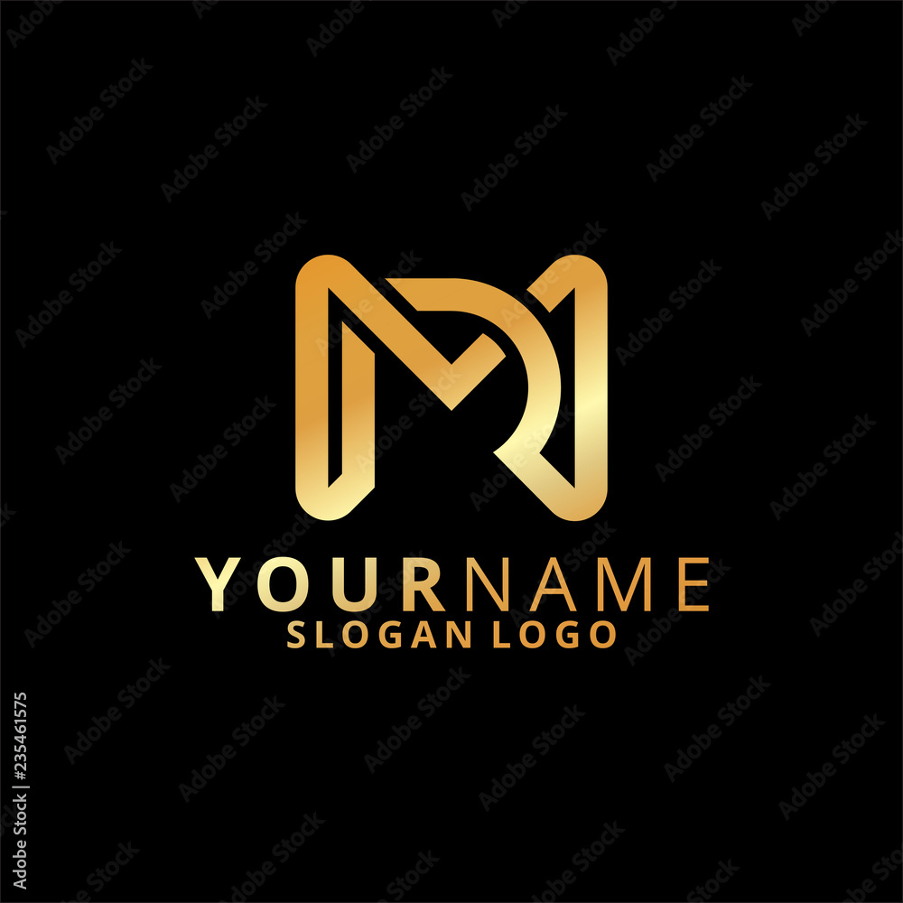 M With R gold Letter M and R 1 Stock Vector | Adobe Stock