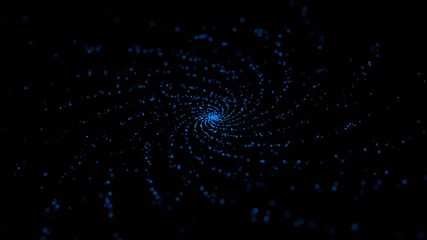 Poster - Abstract 3d animation of a space galaxy. Futuristic particle structure concept. Modern scientific background design, 4k looped video