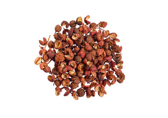 Wall Mural - Sichuan pepper, Sichuan peppercorn, Szechuan pepper or Szechuan peppercorn isolated on white background