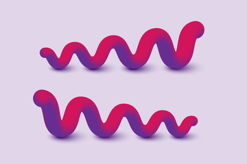 Poster - Abstract 3d multicolored shape. Vector gradient curved blended path.