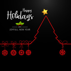 Wall Mural - happy holidays and joyful new year greeting card. happy holidays and joyful new year vector design.