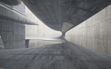 Fototapeta Do przedpokoju - Empty dark abstract concrete smooth interior . Architectural background. 3D illustration and rendering