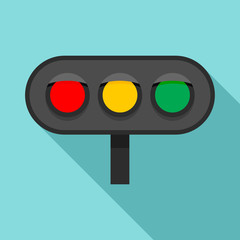 Canvas Print - Horizontal traffic lights icon. Flat illustration of horizontal traffic lights vector icon for web design