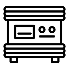 Poster - Electric battery charger icon. Outline electric battery charger vector icon for web design isolated on white background