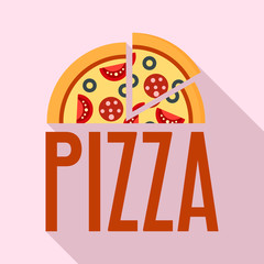 Sticker - Fresh pizza logo. Flat illustration of fresh pizza vector logo for web design