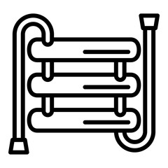 Poster - Heater pipe icon. Outline heater pipe vector icon for web design isolated on white background