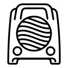 Poster - Electric fan heater icon. Outline electric fan heater vector icon for web design isolated on white background
