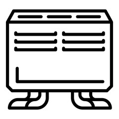 Poster - Room heater icon. Outline room heater vector icon for web design isolated on white background
