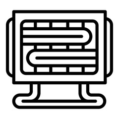 Poster - Small heater icon. Outline small heater vector icon for web design isolated on white background