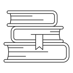 Fototapete - Book stack icon. Outline book stack vector icon for web design isolated on white background