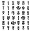 Tiki idols icon set. Simple set of tiki idols vector icons for web design on white background