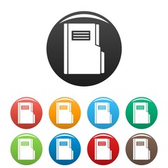 Poster - Folder icons set 9 color vector isolated on white for any design