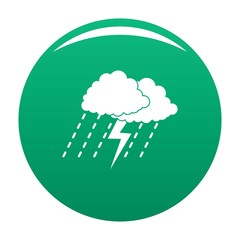 Poster - cloud thunder icon. simple illustration of cloud thunder vector icon for any design green