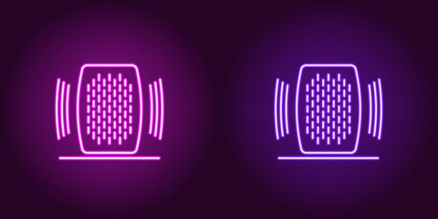 Poster - neon home speaker, glowing sign. voice assistant