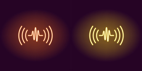 Poster - Neon sound wave, glowing sign. Vector voice sound