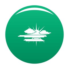 Poster - Cloudy sun icon. Simple illustration of cloudy sun vector icon for any design green