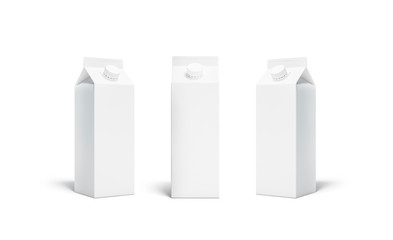 blank white rex juice or milk pack lid mockup set