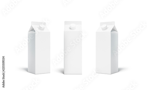 Fotomural Blank white rex juice or milk pack lid mockup set