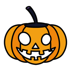 Sticker - happy halloween pumpkin character