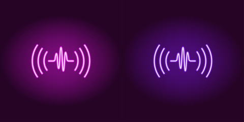 Poster - Neon sound wave, glowing sign. Vector voice sound