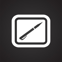Poster - Drawing pad icon on black background for graphic and web design, Modern simple vector sign. Internet concept. Trendy symbol for website design web button or mobile app.