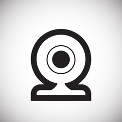 Poster - Web camera icon on white background for graphic and web design, Modern simple vector sign. Internet concept. Trendy symbol for website design web button or mobile app.