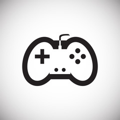 Poster - Game console controller icon on white background for graphic and web design, Modern simple vector sign. Internet concept. Trendy symbol for website design web button or mobile app.