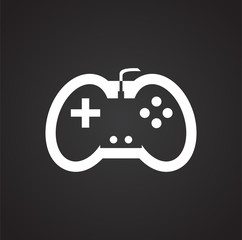 Poster - Game console controller icon on black background for graphic and web design, Modern simple vector sign. Internet concept. Trendy symbol for website design web button or mobile app.
