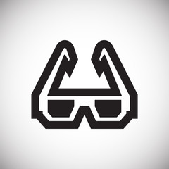 Poster - 3d movie glasses icon on white background for graphic and web design, Modern simple vector sign. Internet concept. Trendy symbol for website design web button or mobile app.