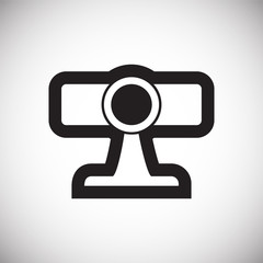 Poster - Digital projector icon on white background for graphic and web design, Modern simple vector sign. Internet concept. Trendy symbol for website design web button or mobile app.