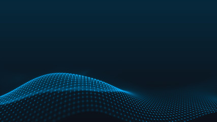 Poster - Abstract 3d technology and science neon visualization. Blockchain and cryptocurrency. Digital wallpaper. Business concept. Big data and artificial intelligence. Rendering computer virtual reality