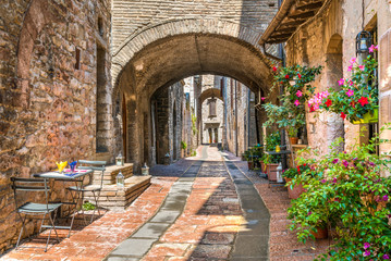  A picturesque sight in Assisi. Province of Perugia, Umbria, central Italy.