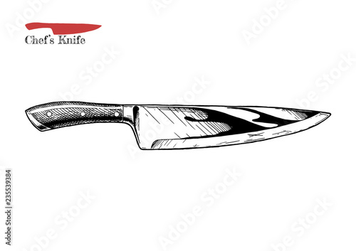Cuadros en Lienzo illustration of chef's knife