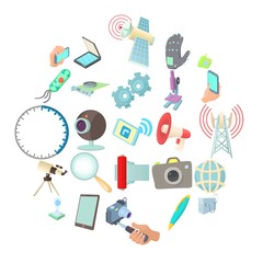Poster - Updated technology icons set. Cartoon set of 25 updated technology vector icons for web isolated on white background