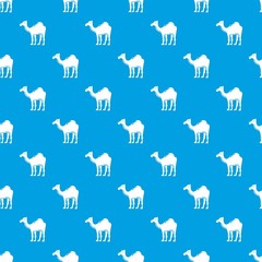 Wall Mural - Camel pattern vector seamless blue repeat for any use