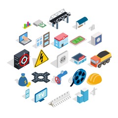Poster - Banking technology icons set. Isometric set of 25 banking technology vector icons for web isolated on white background