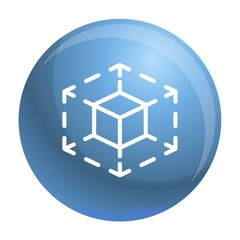 Poster - Cube space icon. Outline cube space vector icon for web design isolated on white background