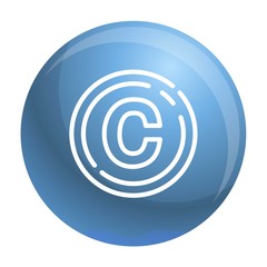 Poster - Copyright sign icon. Outline copyright sign vector icon for web design isolated on white background