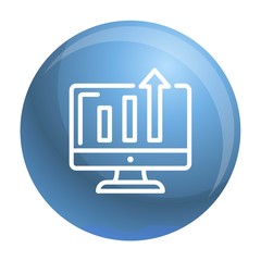 Poster - Diagram on monitor icon. Outline diagram on monitor vector icon for web design isolated on white background