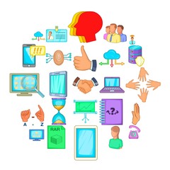 Poster - Useful information icons set. Cartoon set of 25 useful information vector icons for web isolated on white background