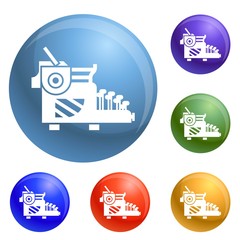 Poster - Typewriter icons set vector 6 color isolated on white background