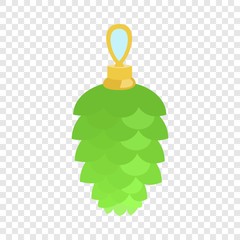 Poster - Green toy fir tree icon. Flat illustration of green toy fir tree vector icon for web design