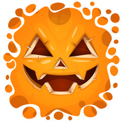 Wall Mural - Funny, cute crazy pumpkin character. Halloween illustration. For printing on T-shirts.