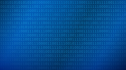 Background of zeros and ones in blue colors