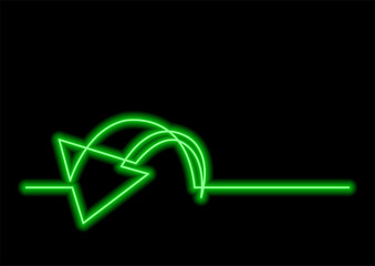 Poster - continuous line drawing of arrow with neon vector effect