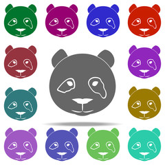 Poster - head of panda silhouette icon. Elements of animals in multi color style icons. Simple icon for websites, web design, mobile app, info graphics