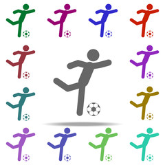 Poster - kick icon. Elements of Football in multi color style icons. Simple icon for websites, web design, mobile app, info graphics