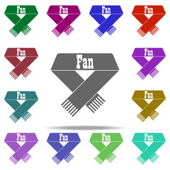 Poster - scarf fans icon. Elements of Football in multi color style icons. Simple icon for websites, web design, mobile app, info graphics