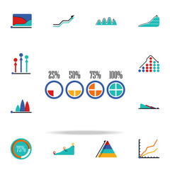 Poster - colored Infographic pie charts in percent icon. Business data graphics icons universal set for web and mobile